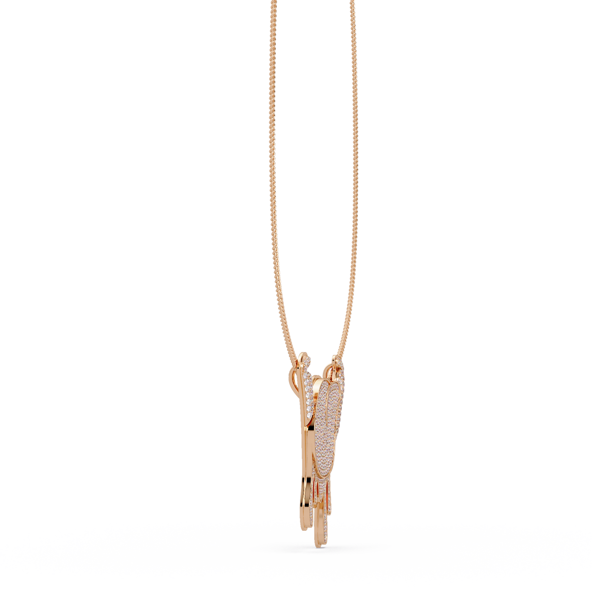 Iced Out Drip Style Lab Grown Diamond White Gold Pendant - HIGHCARAT DIAMONDS