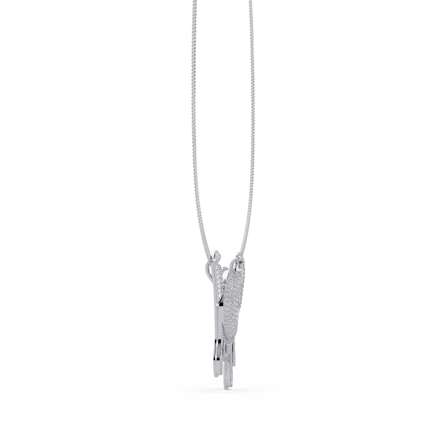 Iced Out Drip Style Lab Grown Diamond White Gold Pendant - HIGHCARAT DIAMONDS