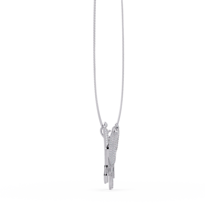 Iced Out Drip Style Lab Grown Diamond White Gold Pendant - HIGHCARAT DIAMONDS