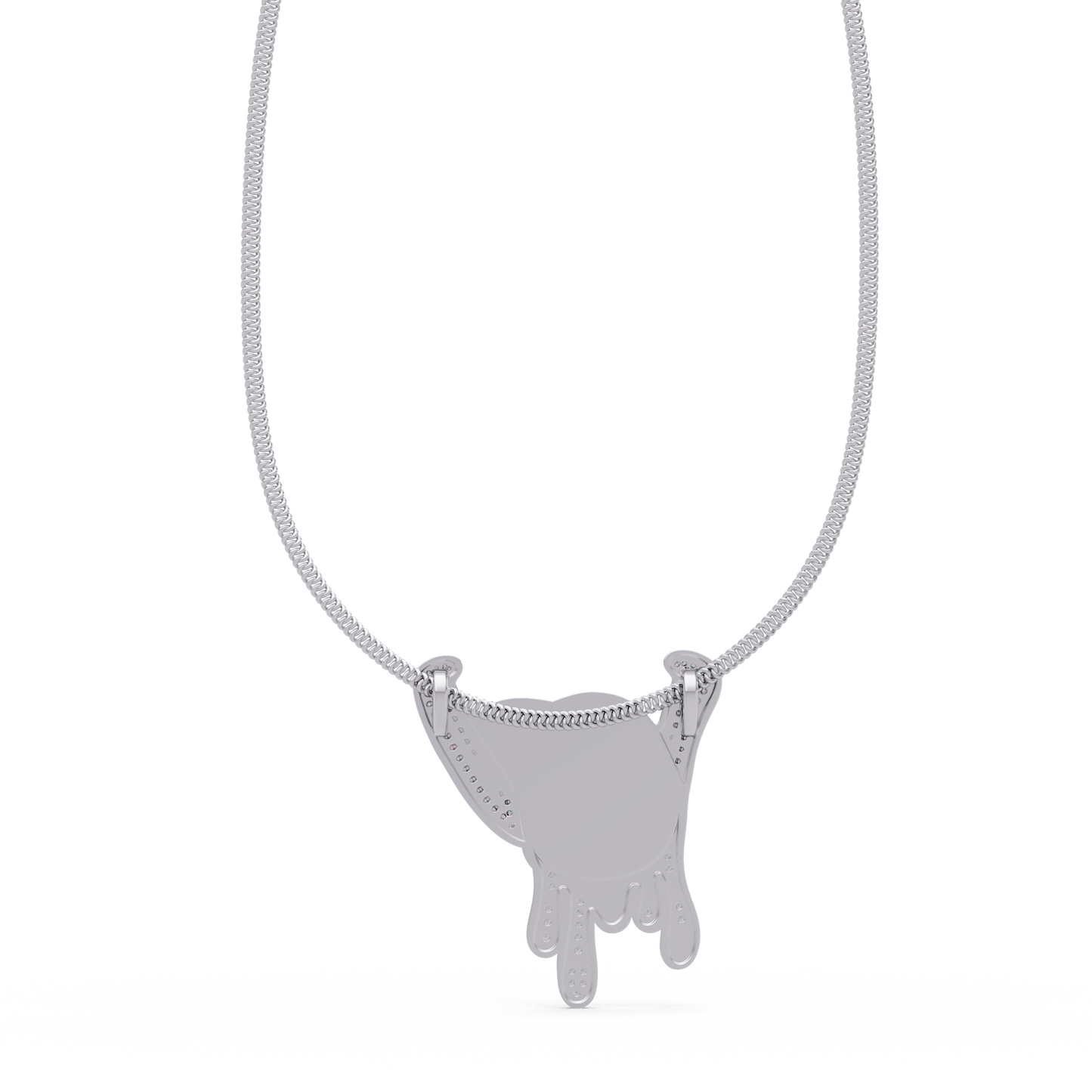 Iced Out Drip Style Lab Grown Diamond White Gold Pendant - HIGHCARAT DIAMONDS