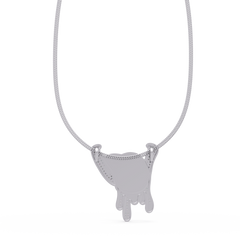 Iced Out Drip Style Lab Grown Diamond White Gold Pendant - HIGHCARAT DIAMONDS