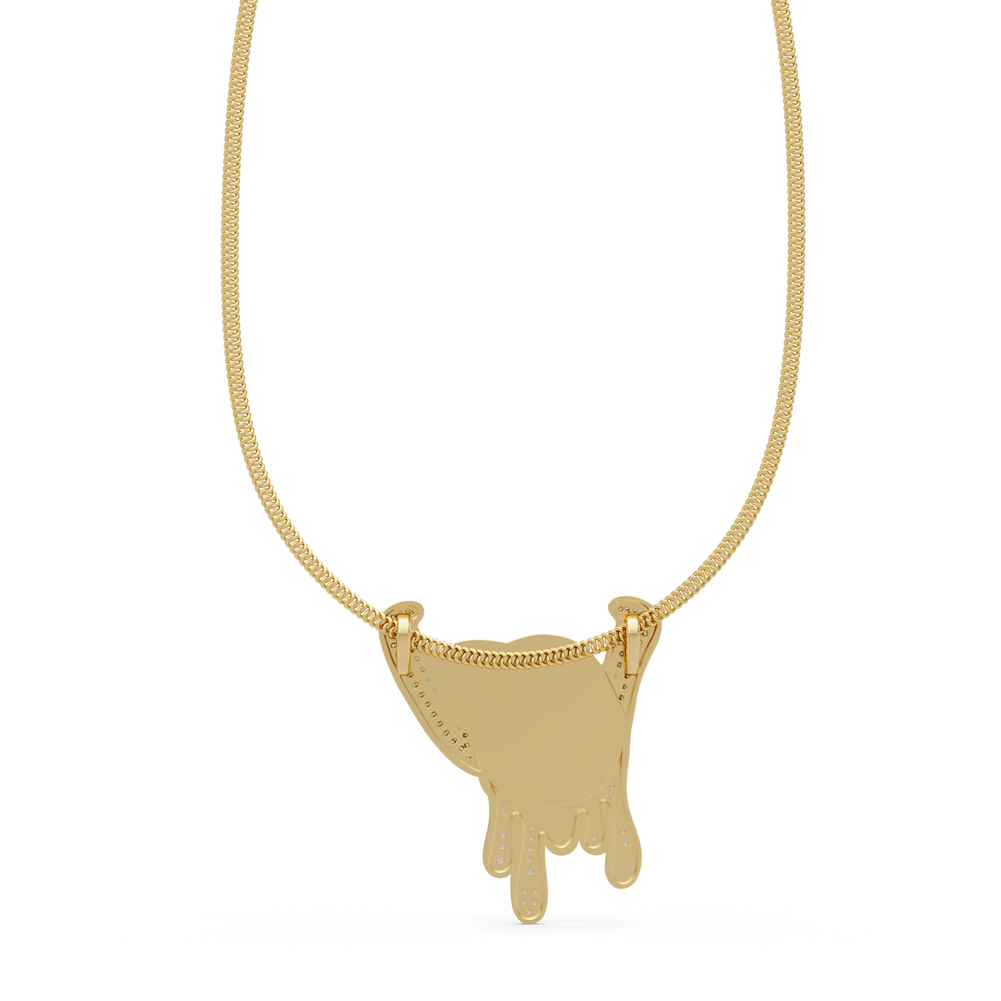 Iced Out Drip Style Lab Grown Diamond White Gold Pendant - HIGHCARAT DIAMONDS