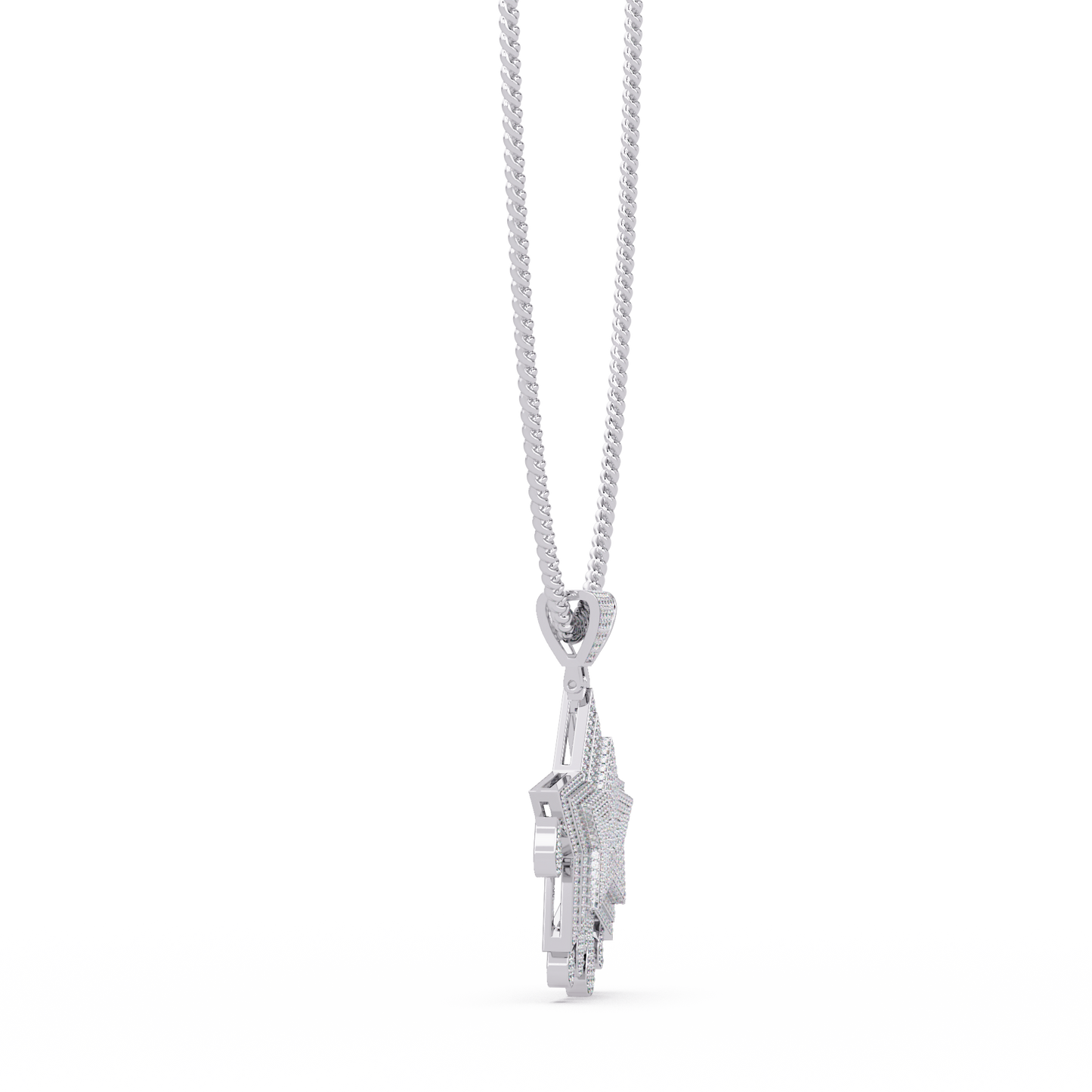 Iced Out Dripping Star Lab grown Diamond Pendant Necklace - HIGHCARAT DIAMONDS