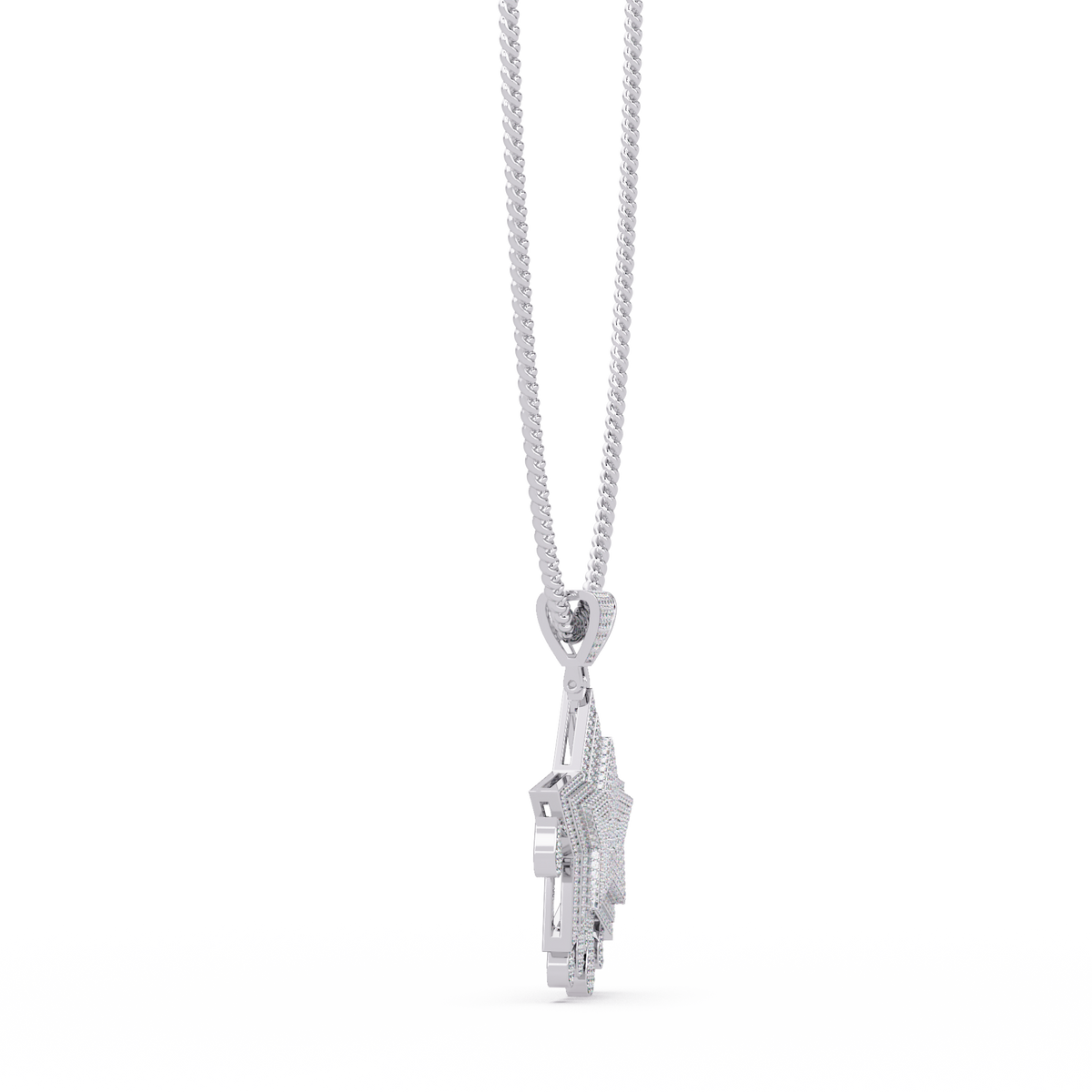 Iced Out Dripping Star Lab grown Diamond Pendant Necklace - HIGHCARAT DIAMONDS