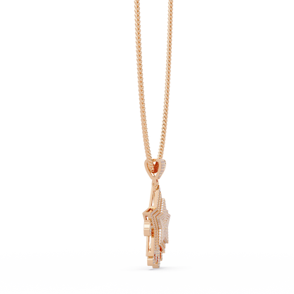 Iced Out Dripping Star Lab grown Diamond Pendant Necklace - HIGHCARAT DIAMONDS