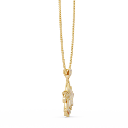 Iced Out Dripping Star Lab grown Diamond Pendant Necklace - HIGHCARAT DIAMONDS