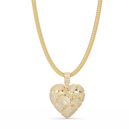 Iced Out Heart Leaf Lab grown Diamond Pendant Necklace - HIGHCARAT DIAMONDS