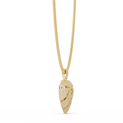 Iced Out Heart Leaf Lab grown Diamond Pendant Necklace - HIGHCARAT DIAMONDS