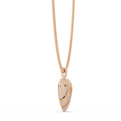 Iced Out Heart Leaf Lab grown Diamond Pendant Necklace - HIGHCARAT DIAMONDS