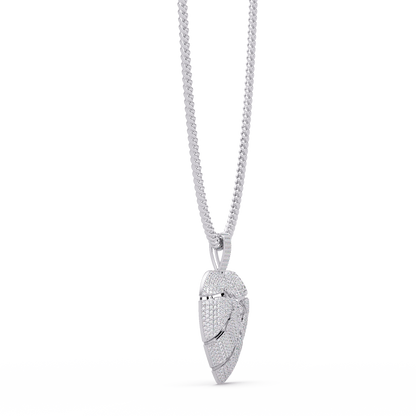 Iced Out Heart Leaf Lab grown Diamond Pendant Necklace - HIGHCARAT DIAMONDS