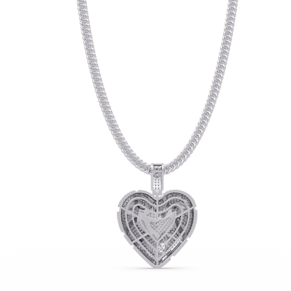 Iced Out Heart Leaf Lab grown Diamond Pendant Necklace - HIGHCARAT DIAMONDS
