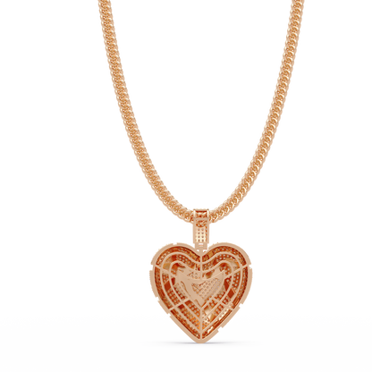 Iced Out Heart Leaf Lab grown Diamond Pendant Necklace - HIGHCARAT DIAMONDS