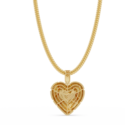 Iced Out Heart Leaf Lab grown Diamond Pendant Necklace - HIGHCARAT DIAMONDS