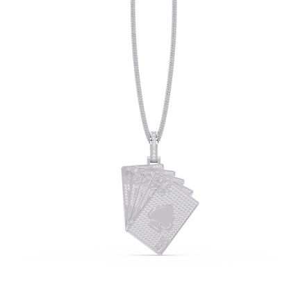 Iced Out Playing Cards Lab grown Diamond Pendant Necklace - HIGHCARAT DIAMONDS