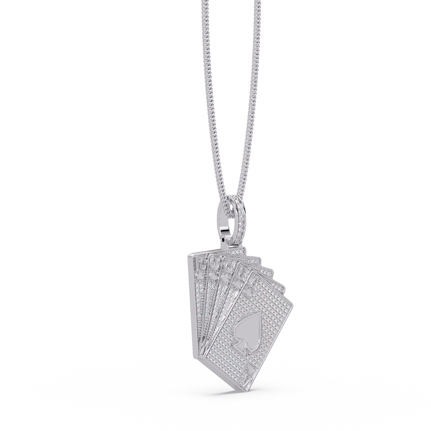 Iced Out Playing Cards Lab grown Diamond Pendant Necklace - HIGHCARAT DIAMONDS