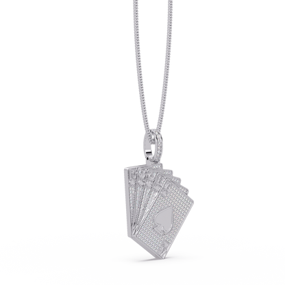 Iced Out Playing Cards Lab grown Diamond Pendant Necklace - HIGHCARAT DIAMONDS