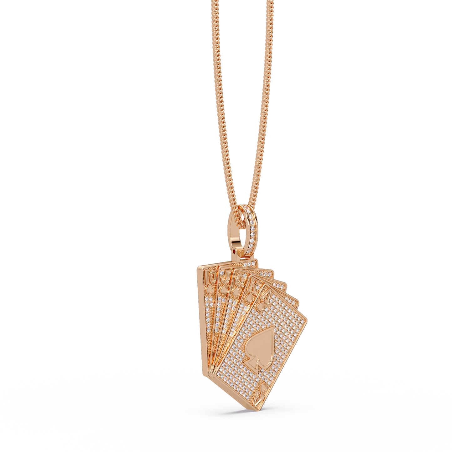 Iced Out Playing Cards Lab grown Diamond Pendant Necklace - HIGHCARAT DIAMONDS
