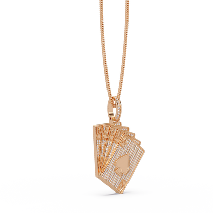 Iced Out Playing Cards Lab grown Diamond Pendant Necklace - HIGHCARAT DIAMONDS