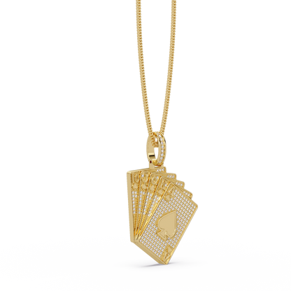 Iced Out Playing Cards Lab grown Diamond Pendant Necklace - HIGHCARAT DIAMONDS