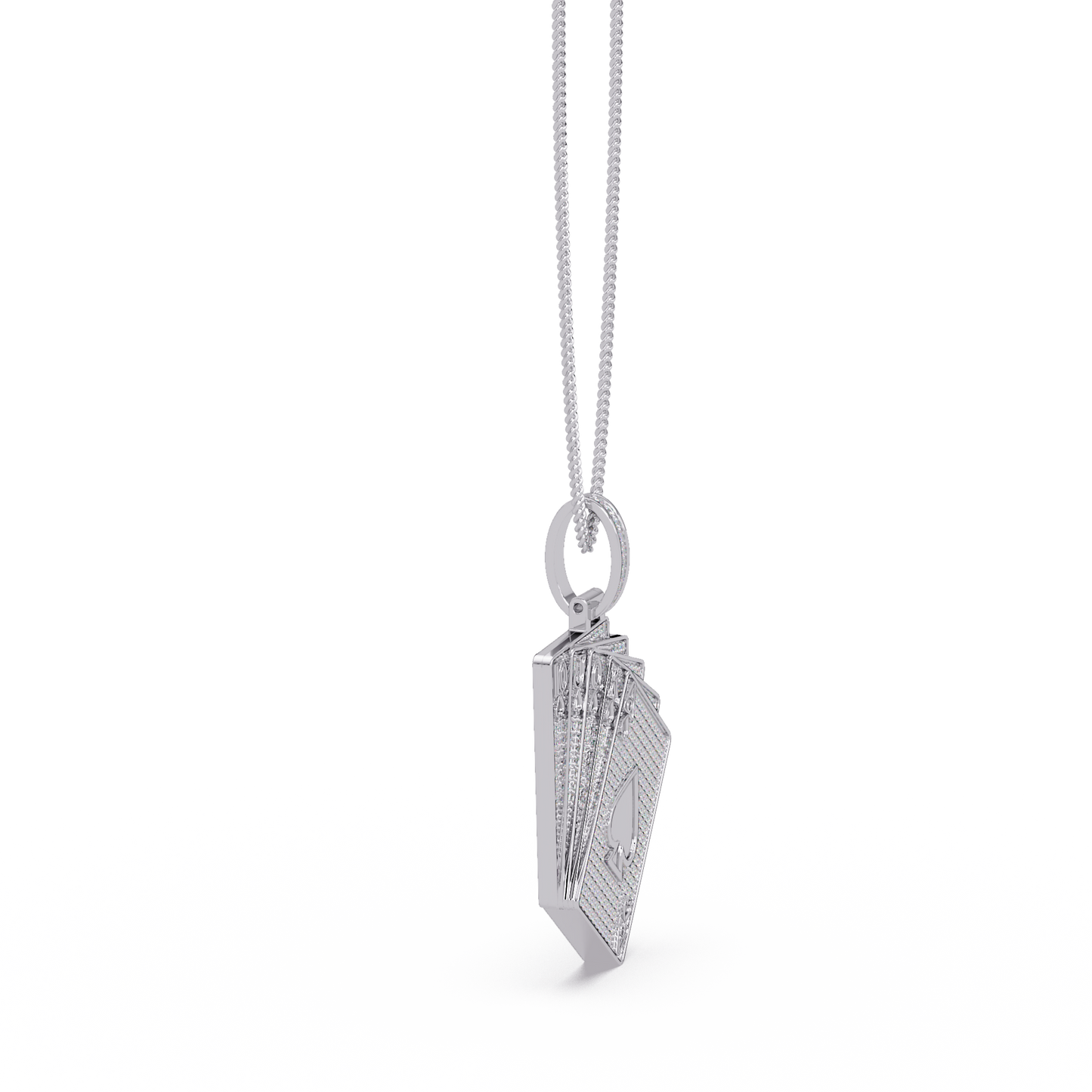 Iced Out Playing Cards Lab grown Diamond Pendant Necklace - HIGHCARAT DIAMONDS