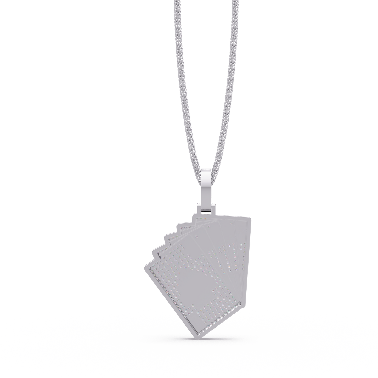 Iced Out Playing Cards Lab grown Diamond Pendant Necklace - HIGHCARAT DIAMONDS