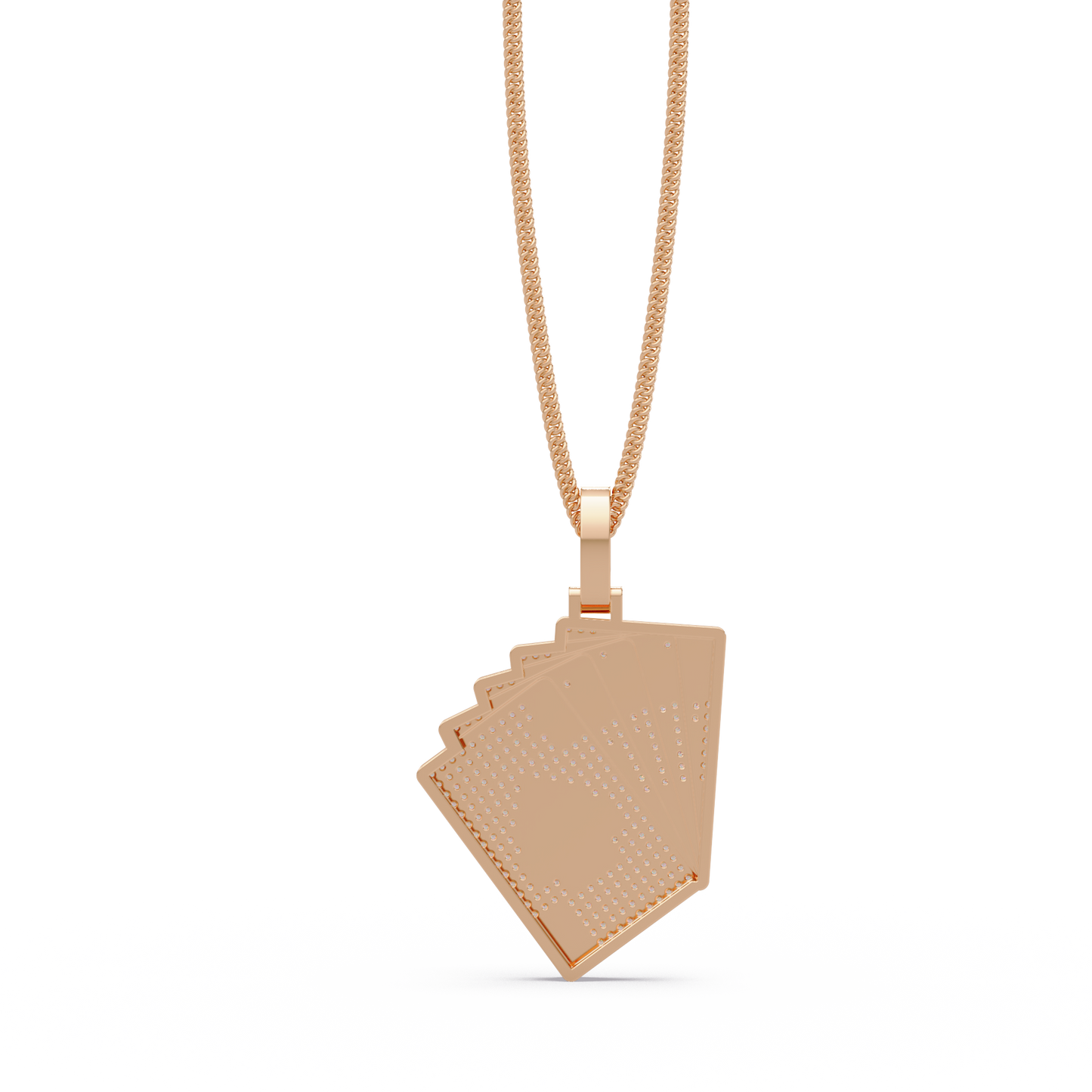 Iced Out Playing Cards Lab grown Diamond Pendant Necklace - HIGHCARAT DIAMONDS