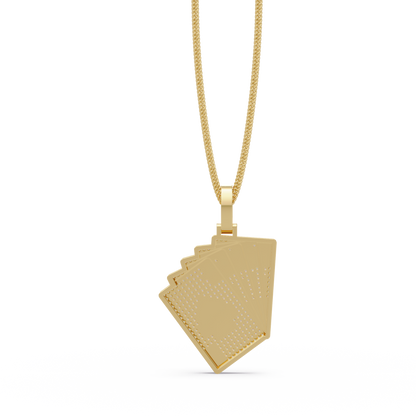 Iced Out Playing Cards Lab grown Diamond Pendant Necklace - HIGHCARAT DIAMONDS