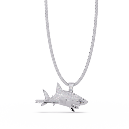 Iced Out Shark Lab Grown Diamond Hip Hop Pendant - HIGHCARAT DIAMONDS