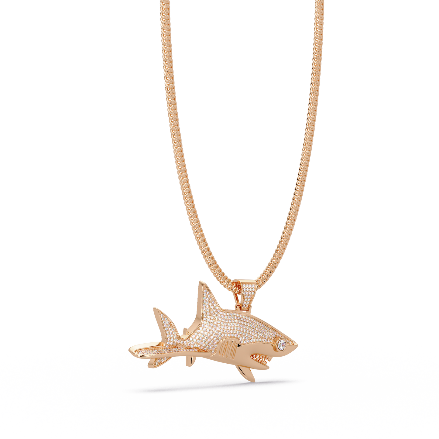 Iced Out Shark Lab Grown Diamond Hip Hop Pendant - HIGHCARAT DIAMONDS
