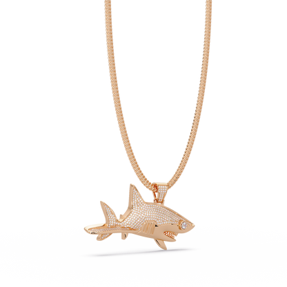 Iced Out Shark Lab Grown Diamond Hip Hop Pendant - HIGHCARAT DIAMONDS