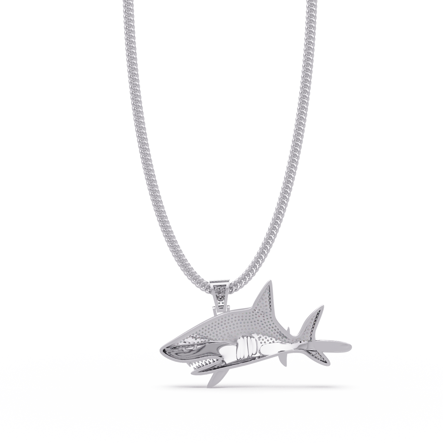 Iced Out Shark Lab Grown Diamond Hip Hop Pendant - HIGHCARAT DIAMONDS
