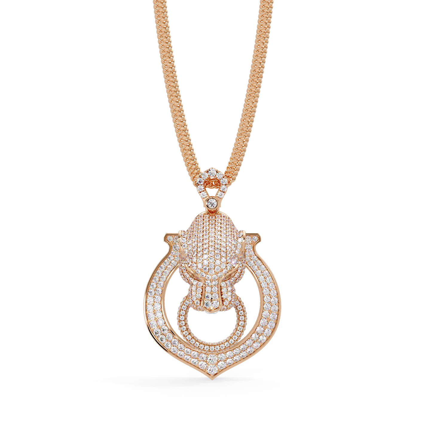 Iced Panther Drop Frame Lab Grown Diamond Pendant - HIGHCARAT DIAMONDS