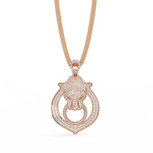 Iced Panther Drop Frame Lab Grown Diamond Pendant - HIGHCARAT DIAMONDS