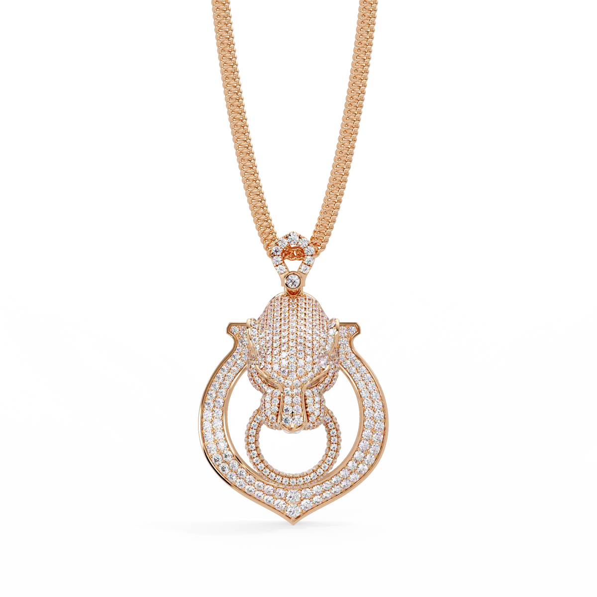 Iced Panther Drop Frame Lab Grown Diamond Pendant - HIGHCARAT DIAMONDS