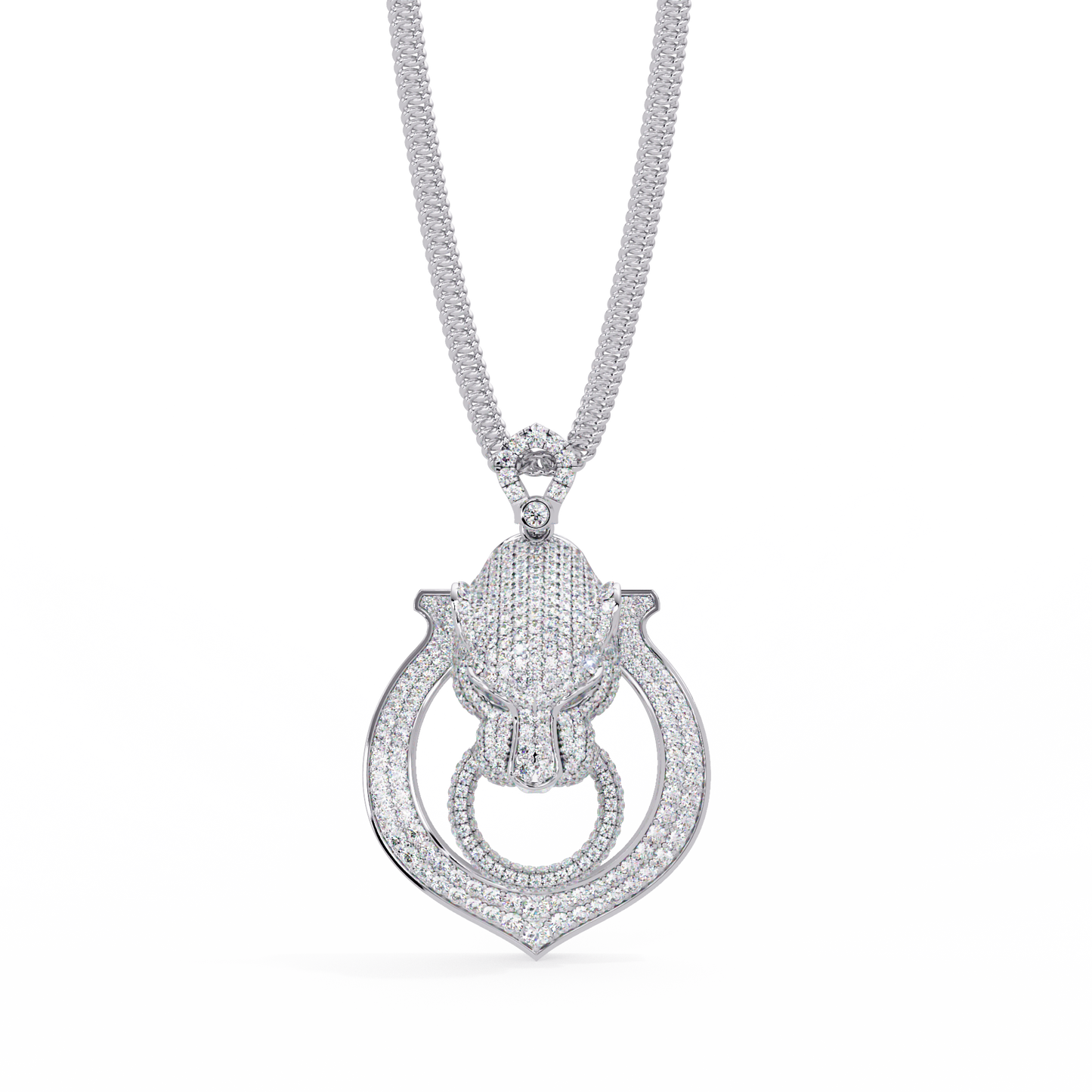 Iced Panther Drop Frame Lab Grown Diamond Pendant - HIGHCARAT DIAMONDS