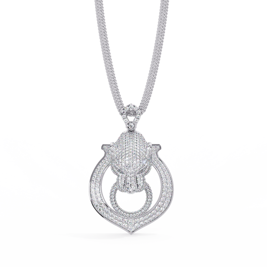 Iced Panther Drop Frame Lab Grown Diamond Pendant - HIGHCARAT DIAMONDS
