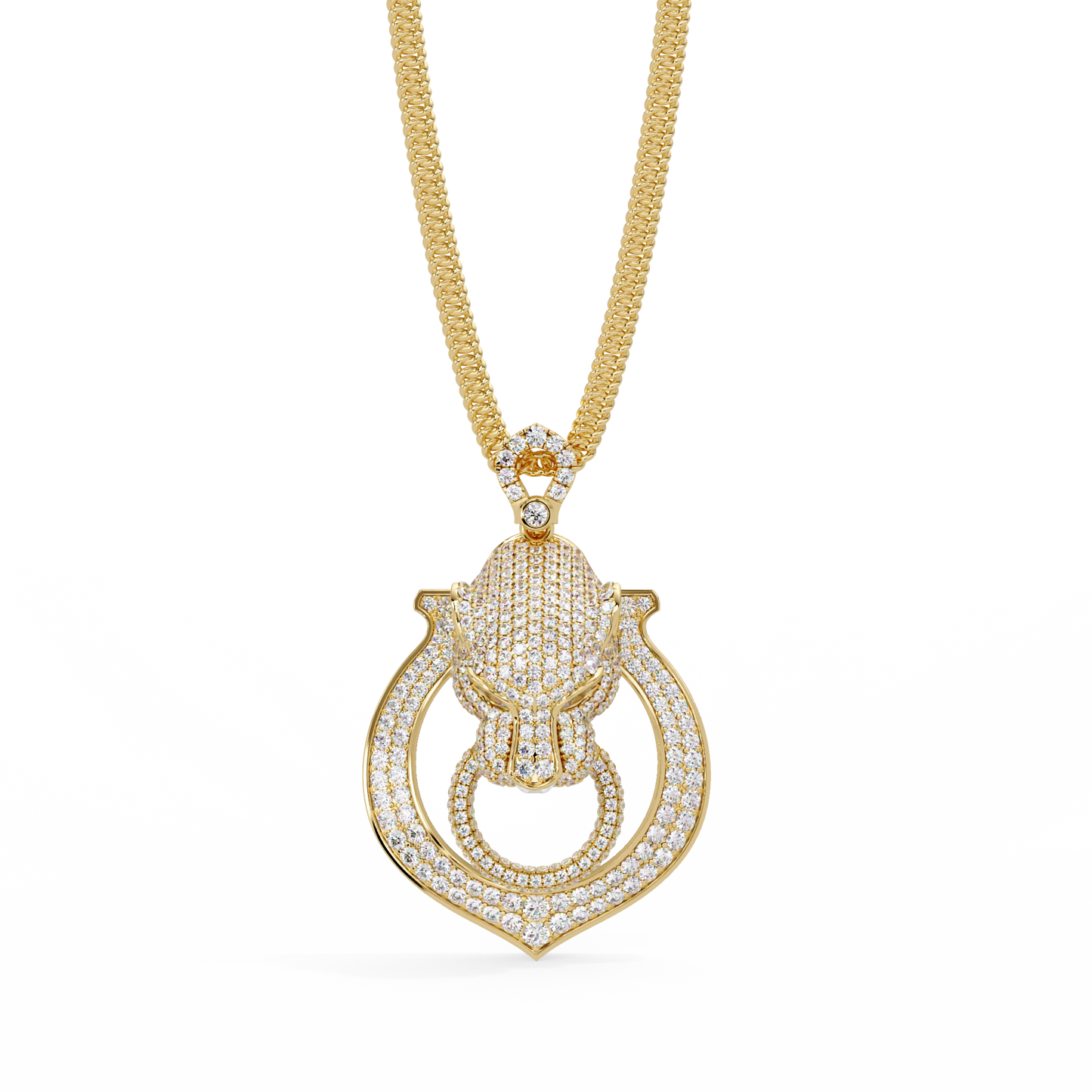 Iced Panther Drop Frame Lab Grown Diamond Pendant - HIGHCARAT DIAMONDS