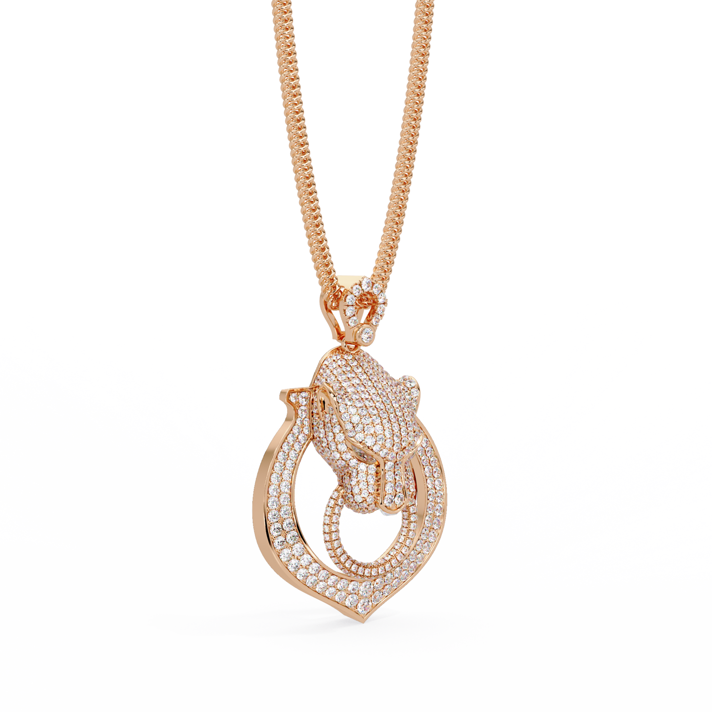 Iced Panther Drop Frame Lab Grown Diamond Pendant - HIGHCARAT DIAMONDS