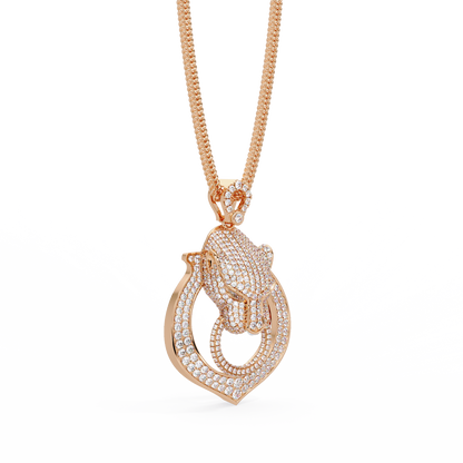 Iced Panther Drop Frame Lab Grown Diamond Pendant - HIGHCARAT DIAMONDS