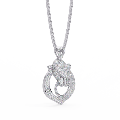 Iced Panther Drop Frame Lab Grown Diamond Pendant - HIGHCARAT DIAMONDS