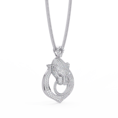 Iced Panther Drop Frame Lab Grown Diamond Pendant - HIGHCARAT DIAMONDS