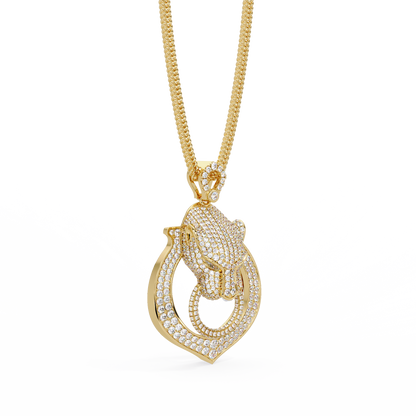 Iced Panther Drop Frame Lab Grown Diamond Pendant - HIGHCARAT DIAMONDS
