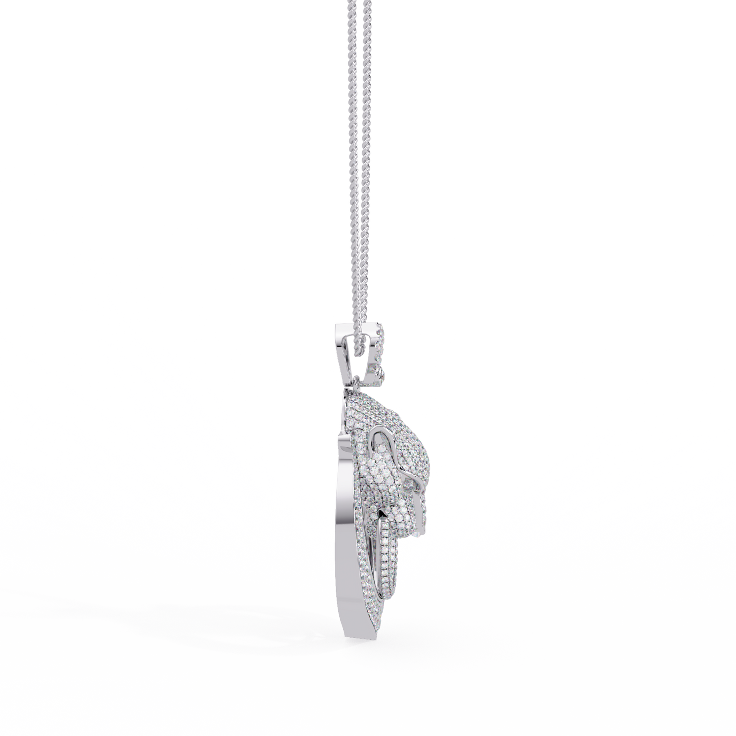 Iced Panther Drop Frame Lab Grown Diamond Pendant - HIGHCARAT DIAMONDS