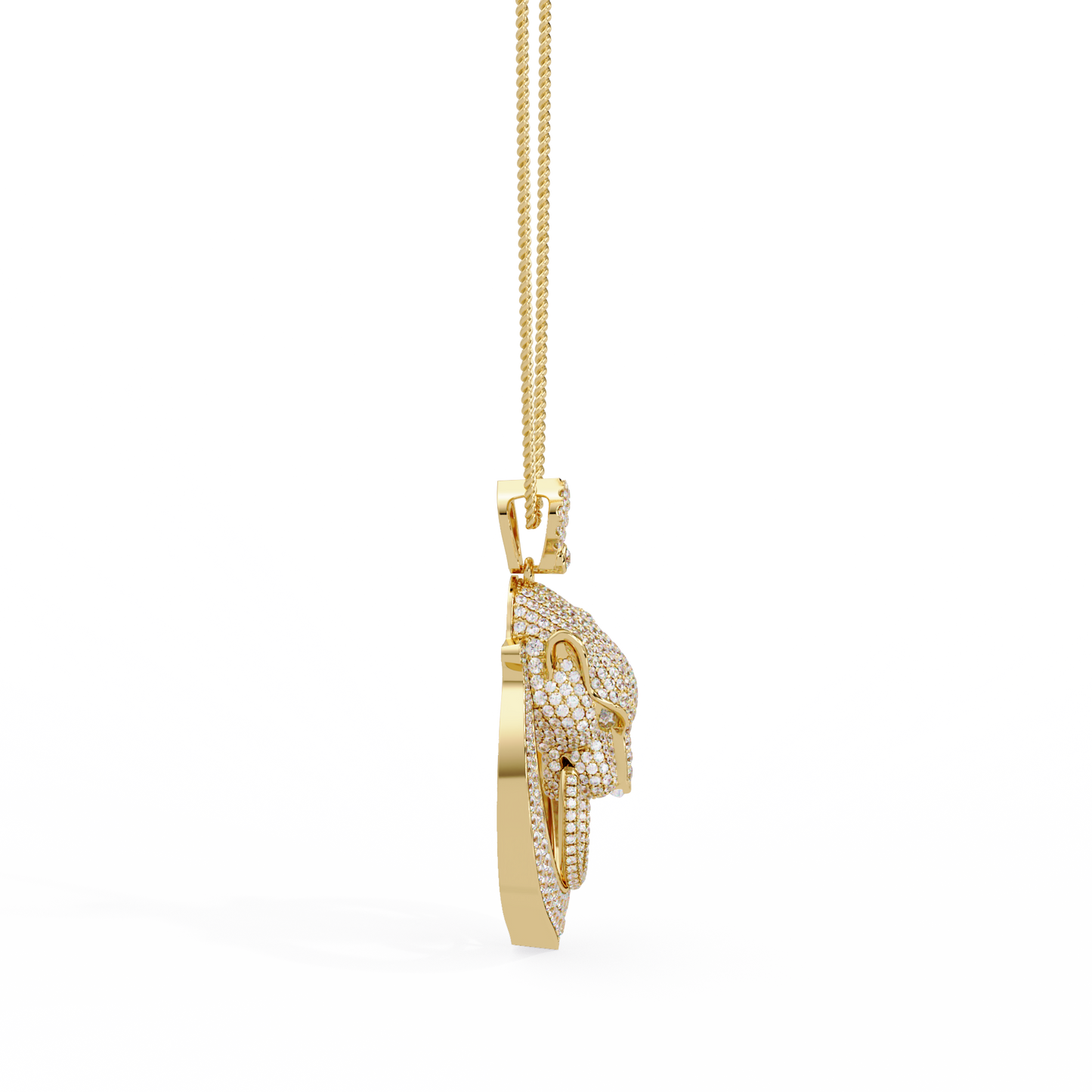 Iced Panther Drop Frame Lab Grown Diamond Pendant - HIGHCARAT DIAMONDS