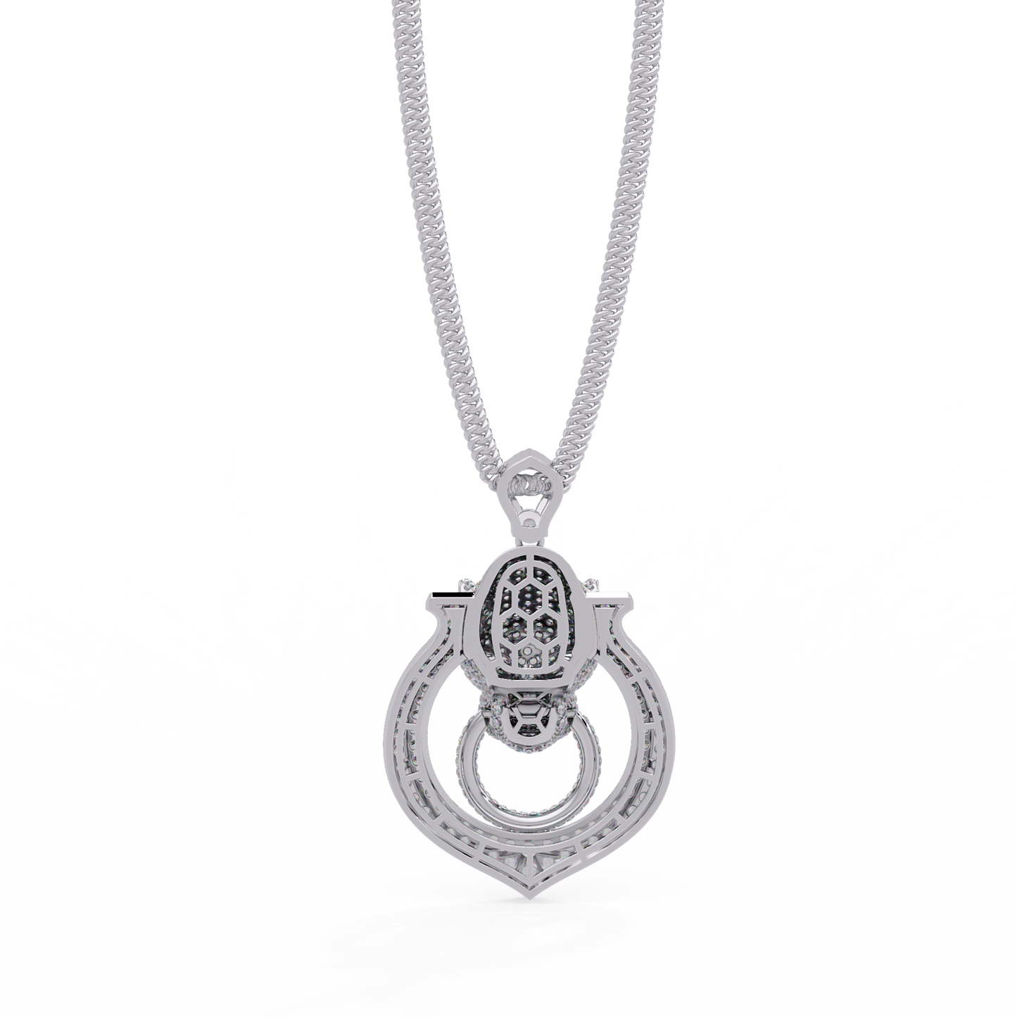 Iced Panther Drop Frame Lab Grown Diamond Pendant - HIGHCARAT DIAMONDS