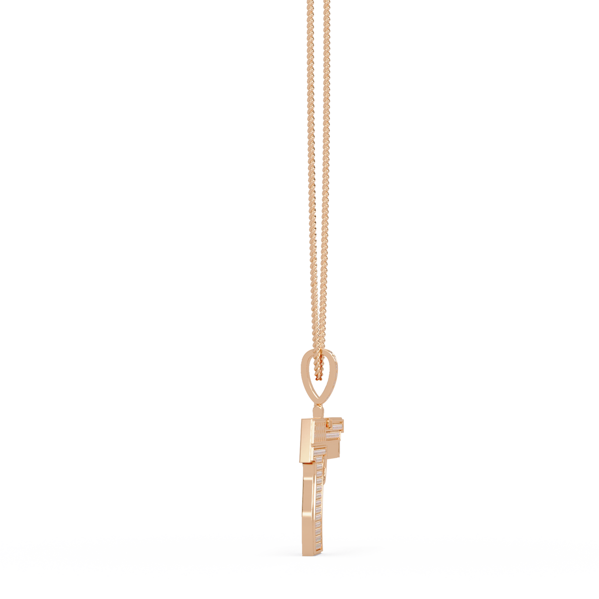 Iced Pistol Lab Grown Diamond Pendant Necklace - HIGHCARAT DIAMONDS