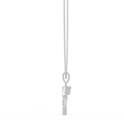 Iced Pistol Lab Grown Diamond Pendant Necklace - HIGHCARAT DIAMONDS