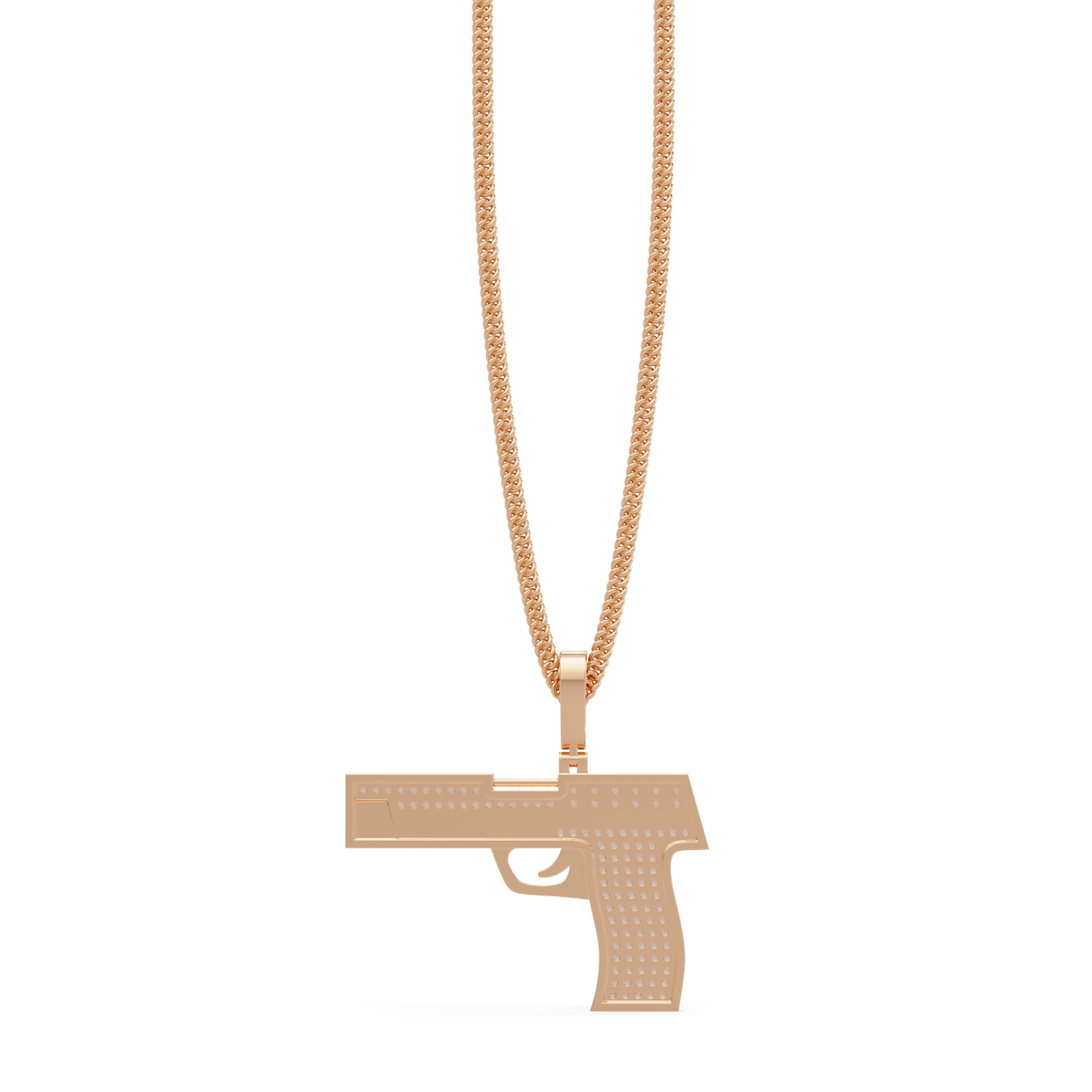 Iced Pistol Lab Grown Diamond Pendant Necklace - HIGHCARAT DIAMONDS