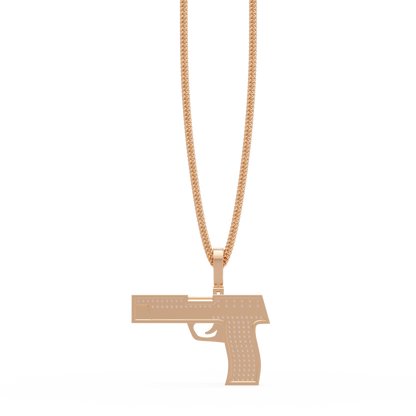 Iced Pistol Lab Grown Diamond Pendant Necklace - HIGHCARAT DIAMONDS