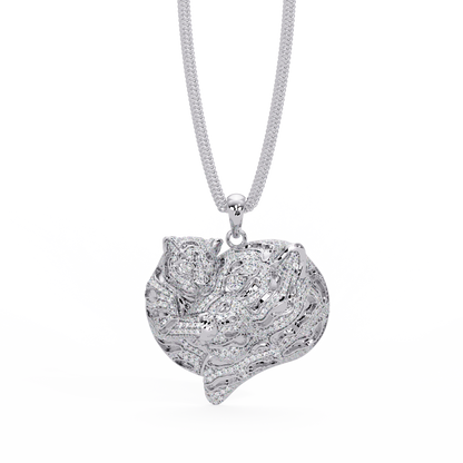 Iced Tiger Face Gold Lab Grown Diamond Pendant - HIGHCARAT DIAMONDS